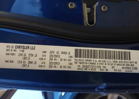 2009 Dodge Journey R/T z USA, uszkodzony, nr VIN 3D4GG67V79T217076